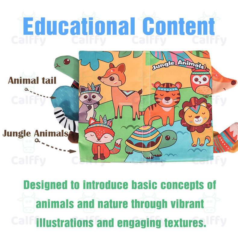 Baby Cloth Crinkle Books Jungle Animals - Calffy