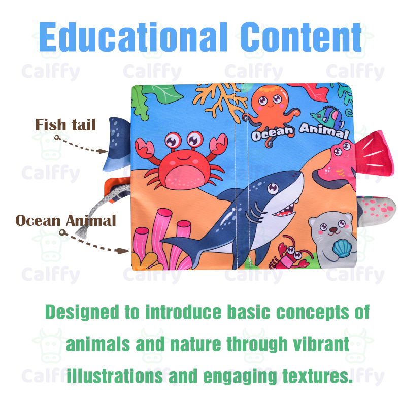 Baby Cloth Crinkle Books Ocean Animal - Calffy