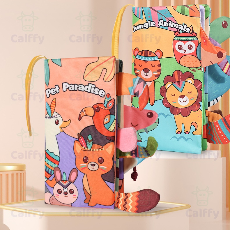 Baby Cloth Crinkle Books Jungle Animals - Calffy