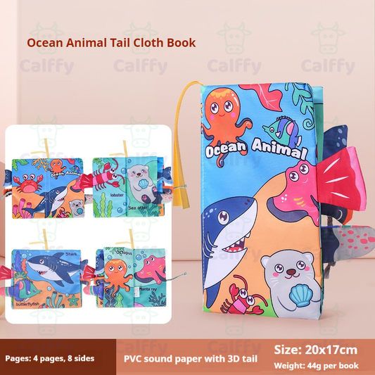 Baby Cloth Crinkle Books Ocean Animal - Calffy