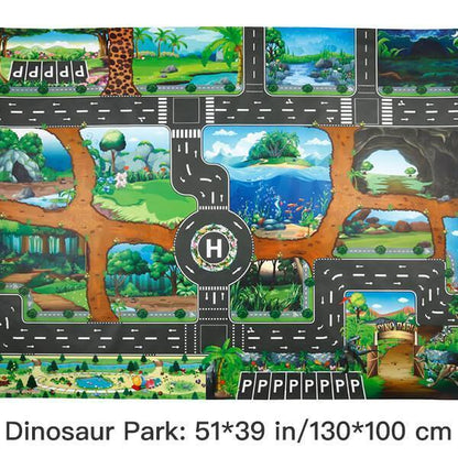 Play Mat - Dinosaur Park Map Set - Calffy