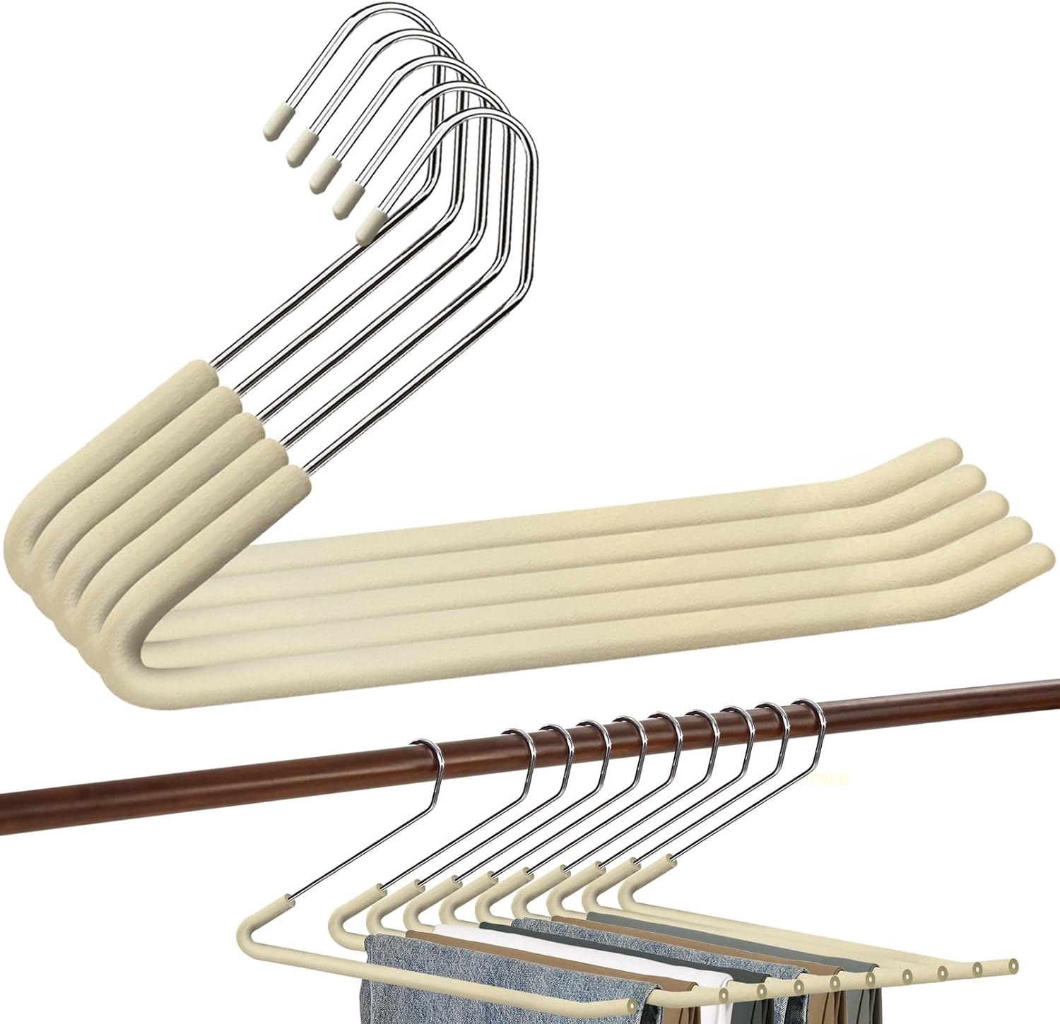 Long foam-padded pants hangers